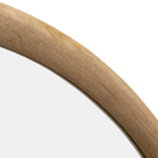 Round Wood-Framed Mirror