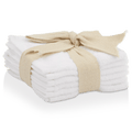 White Set of 6 Large Washcloths
