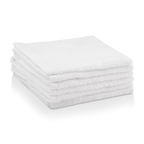 White Set of 6 Large Washcloths