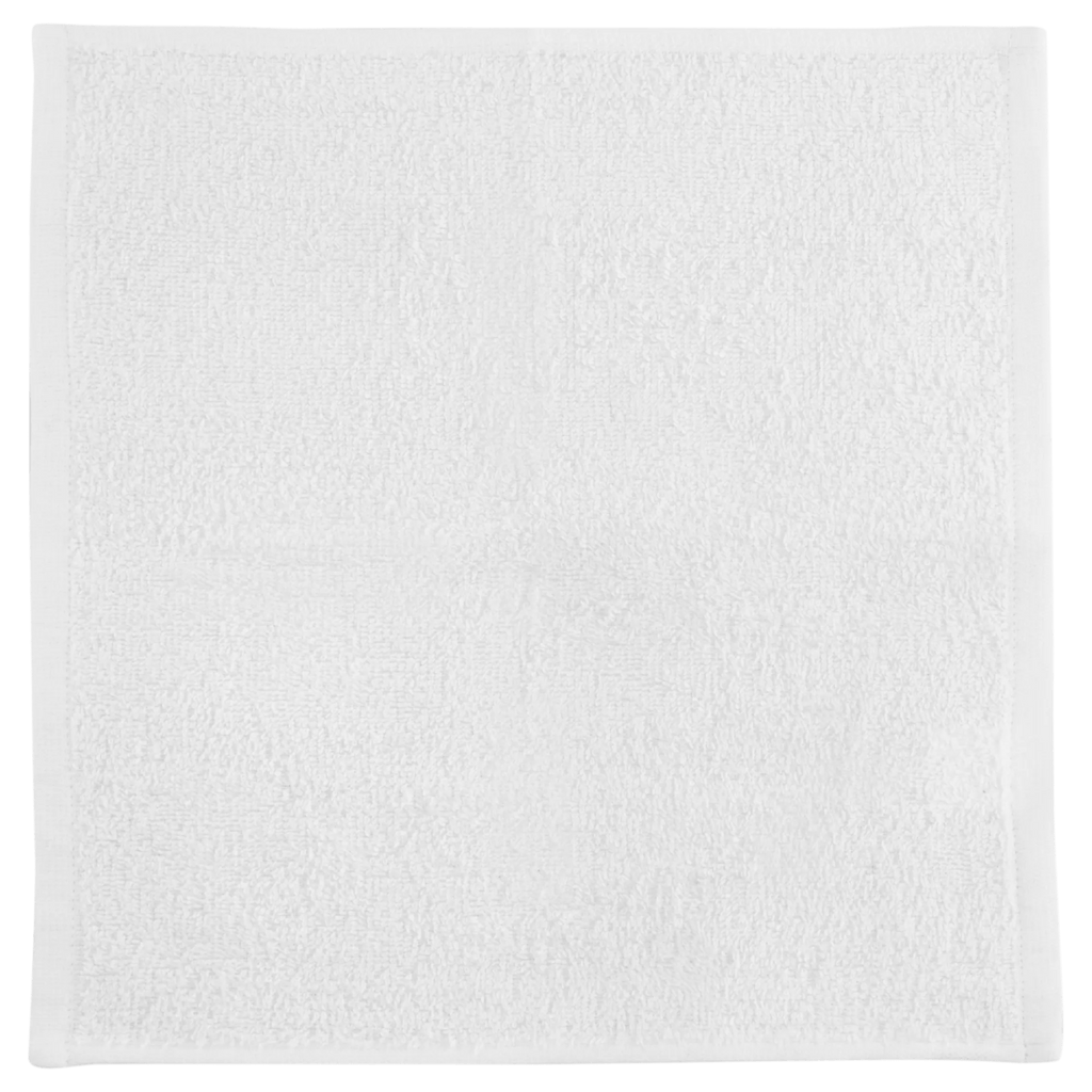 White Set of 6 Large Washcloths