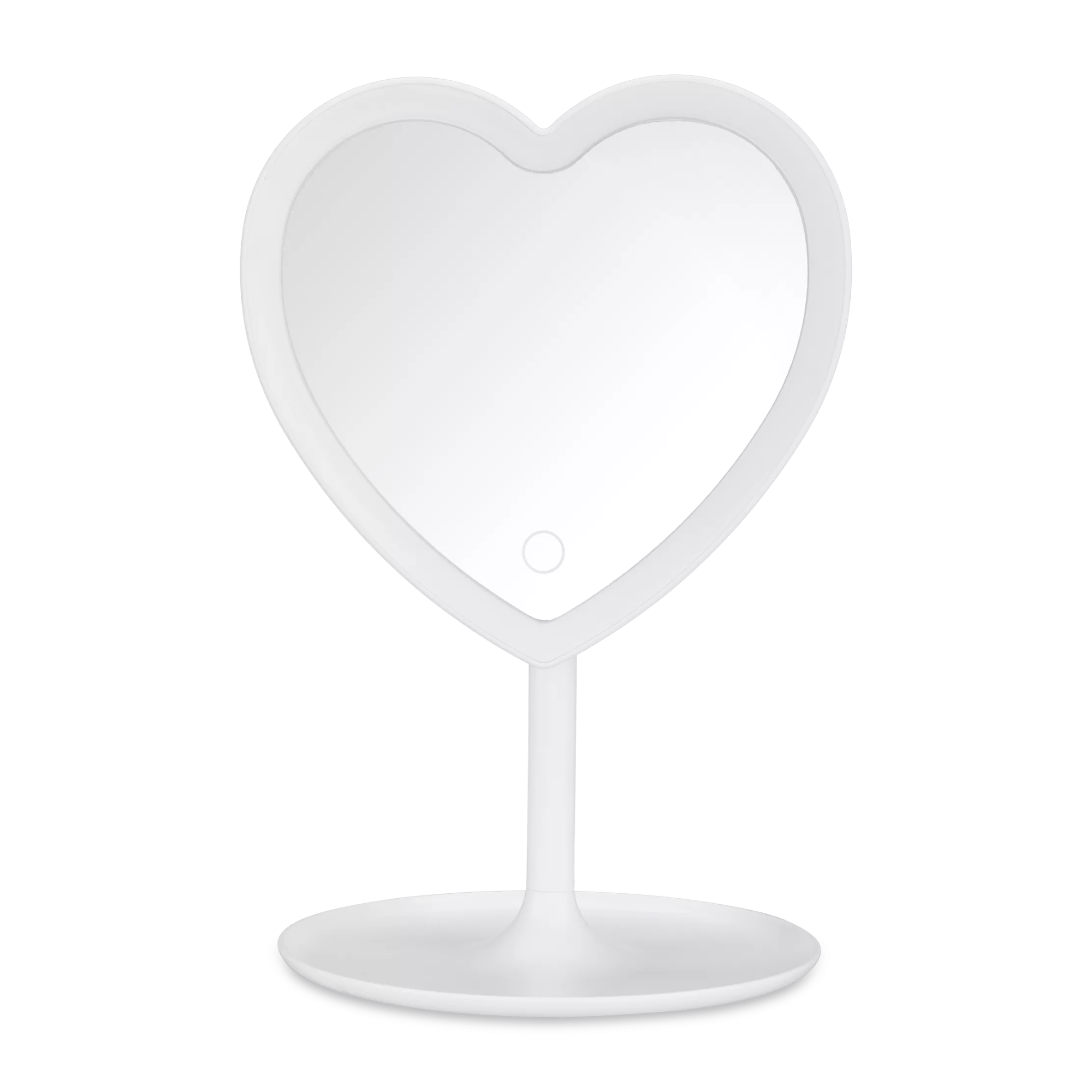 LED Heart-Shaped Table Mirror