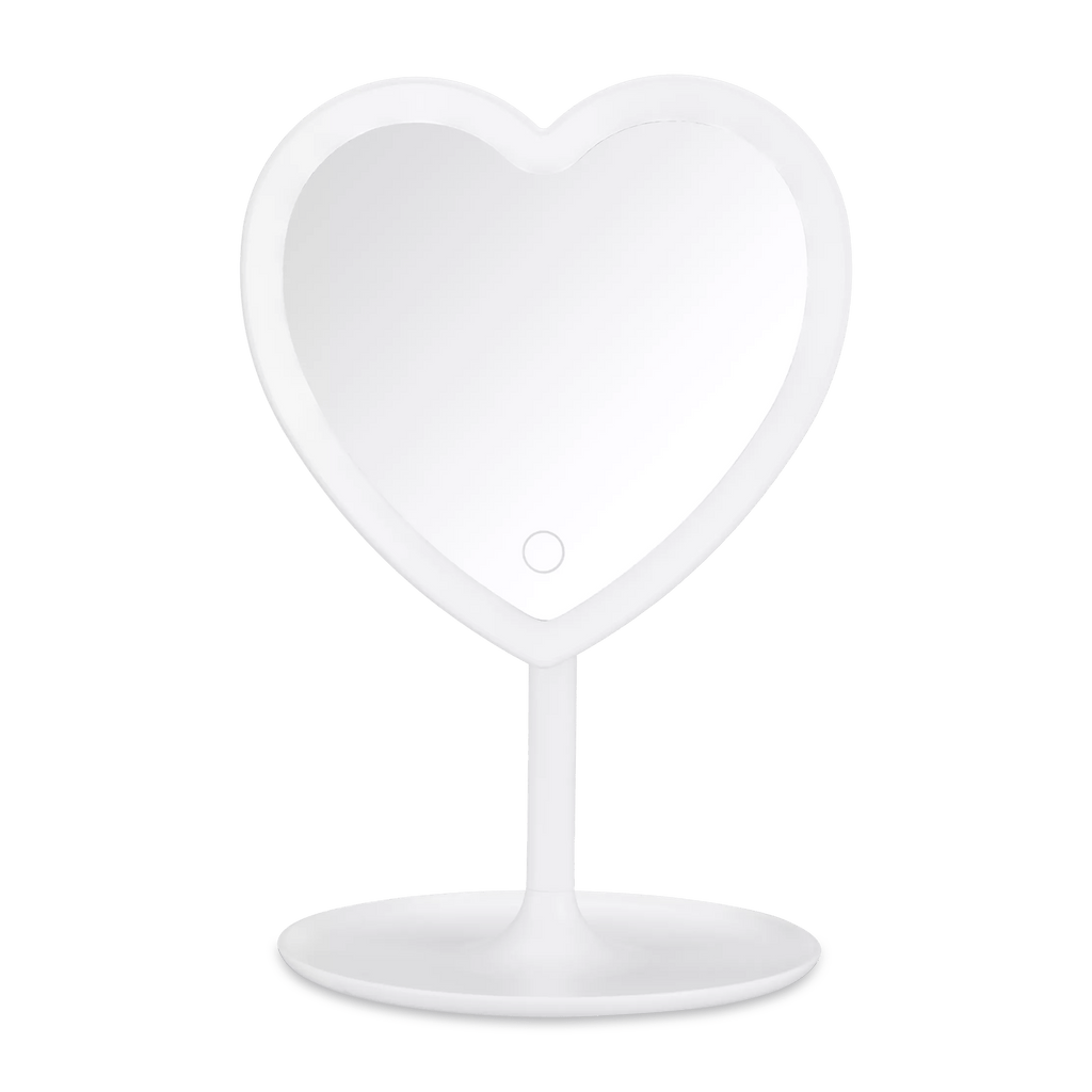 LED Heart-Shaped Table Mirror