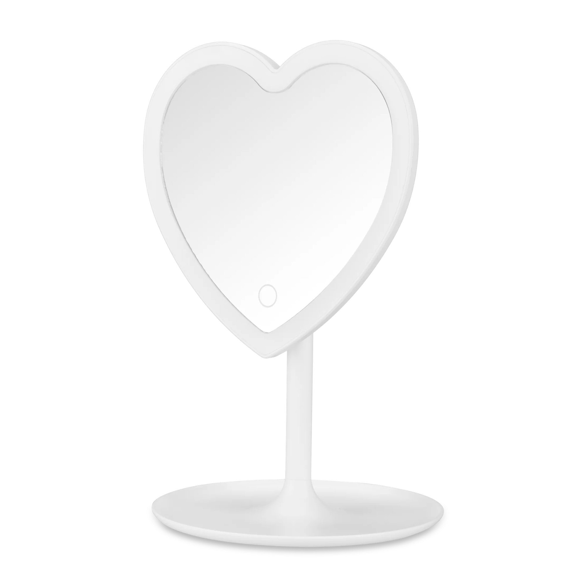 LED Heart-Shaped Table Mirror