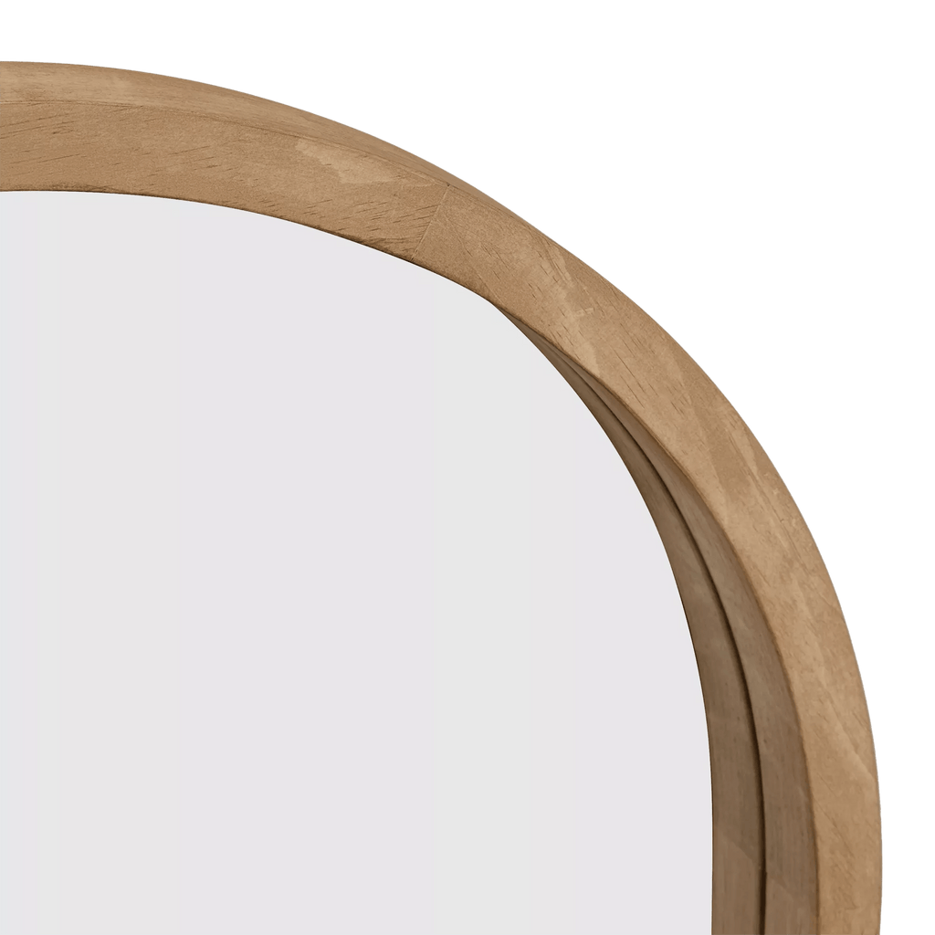 Full-Size Mirror with Wooden Arched Frame