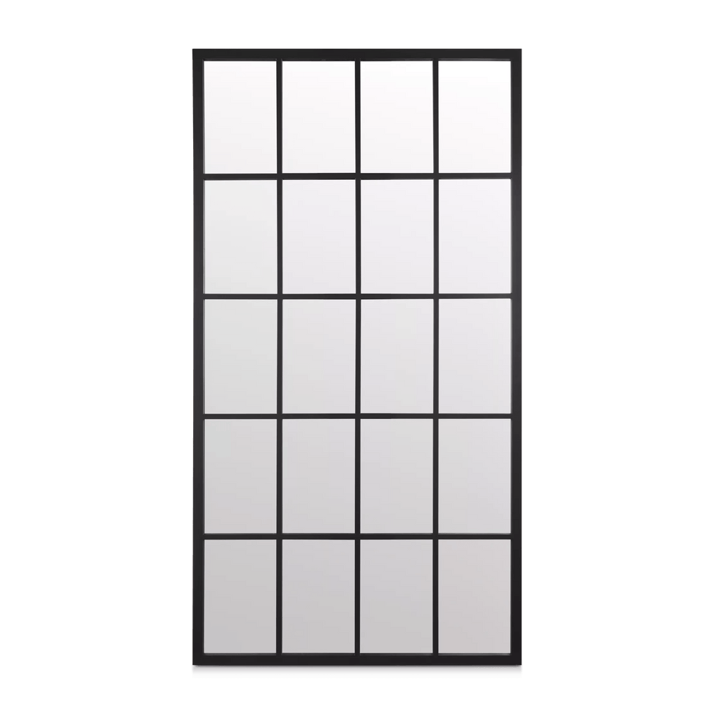 Black Windowpane Mirror
