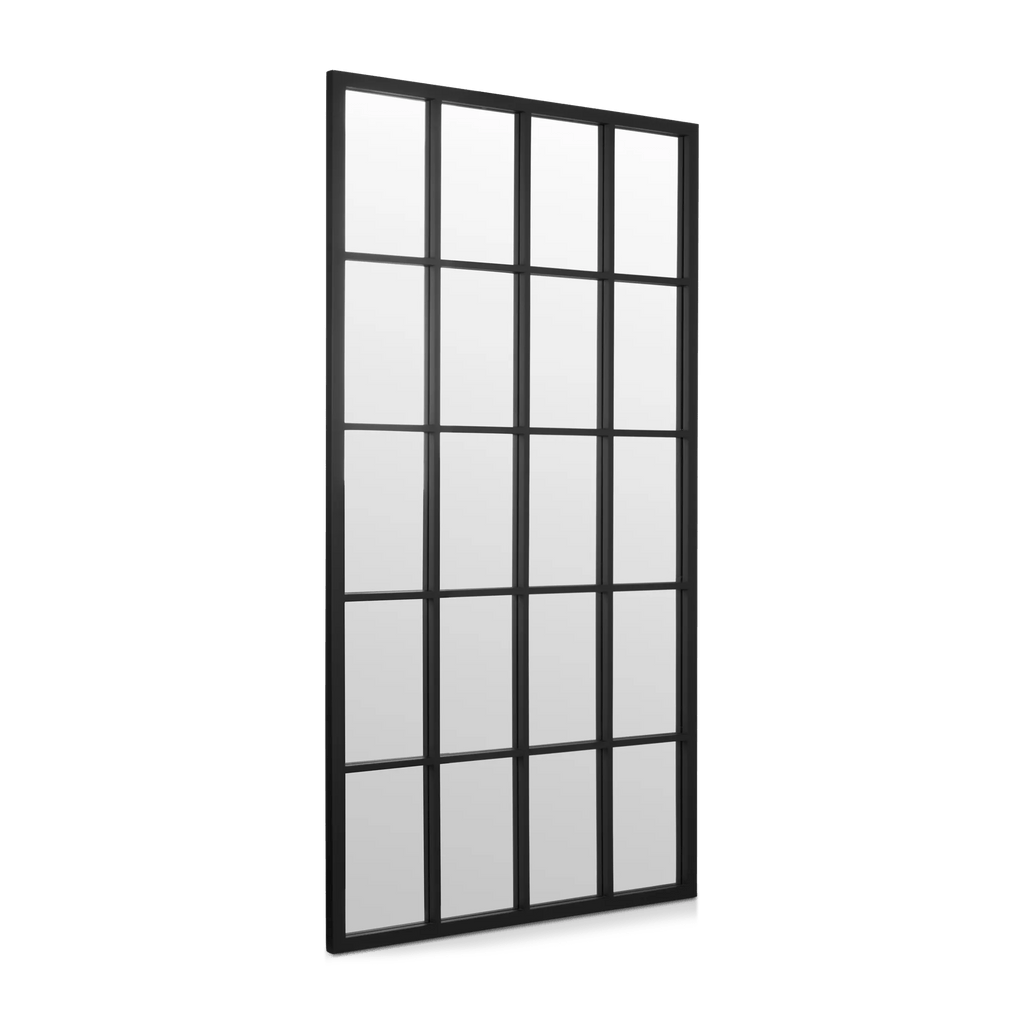 Black Windowpane Mirror