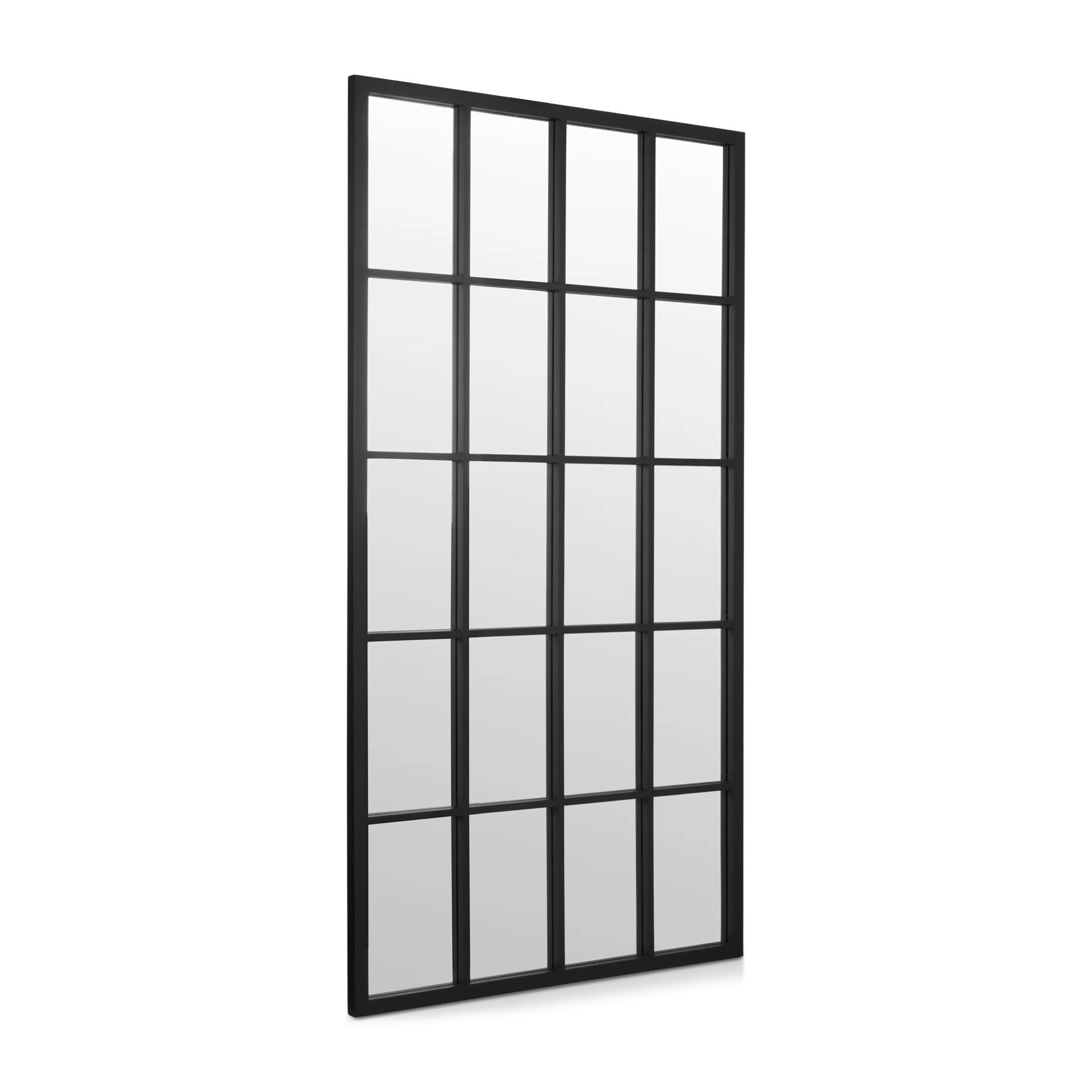 Black Windowpane Mirror