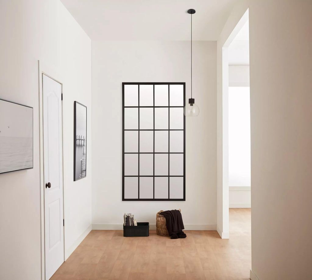 Black Windowpane Mirror