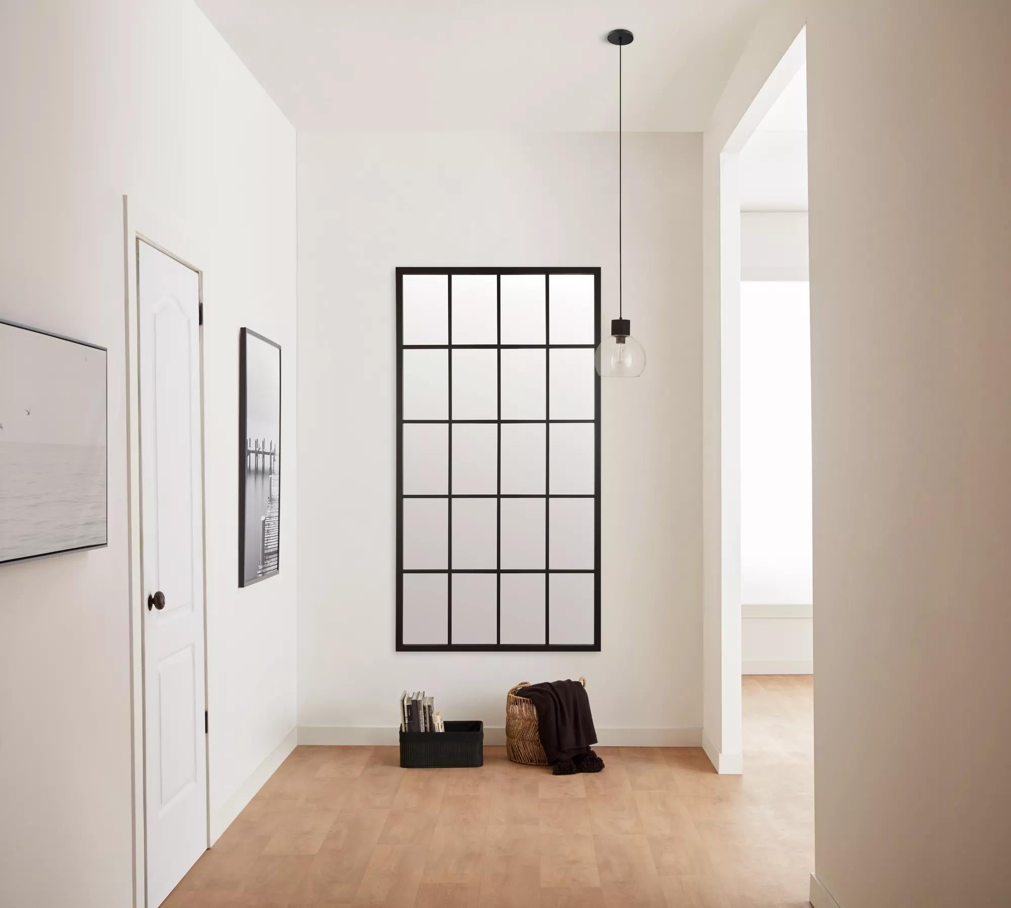 Black Windowpane Mirror