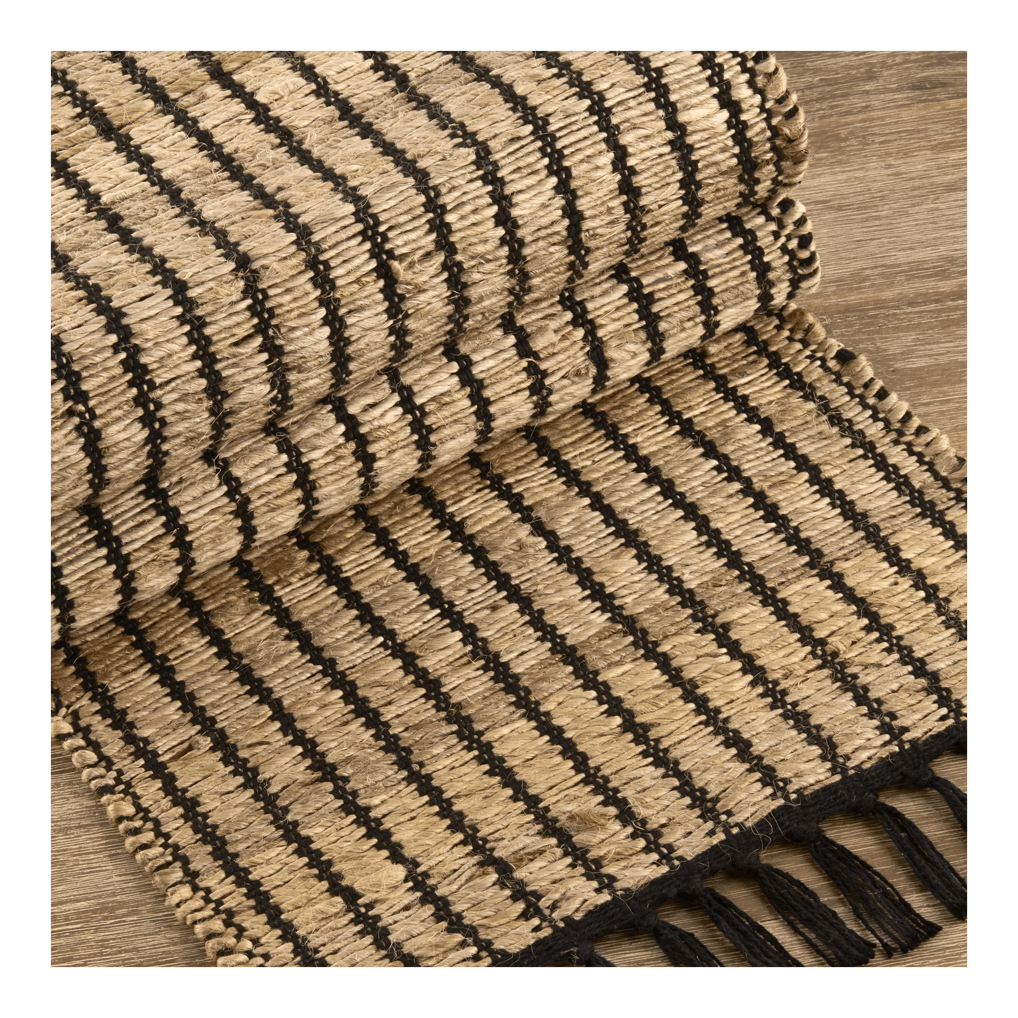 Black & Natural Table Runner