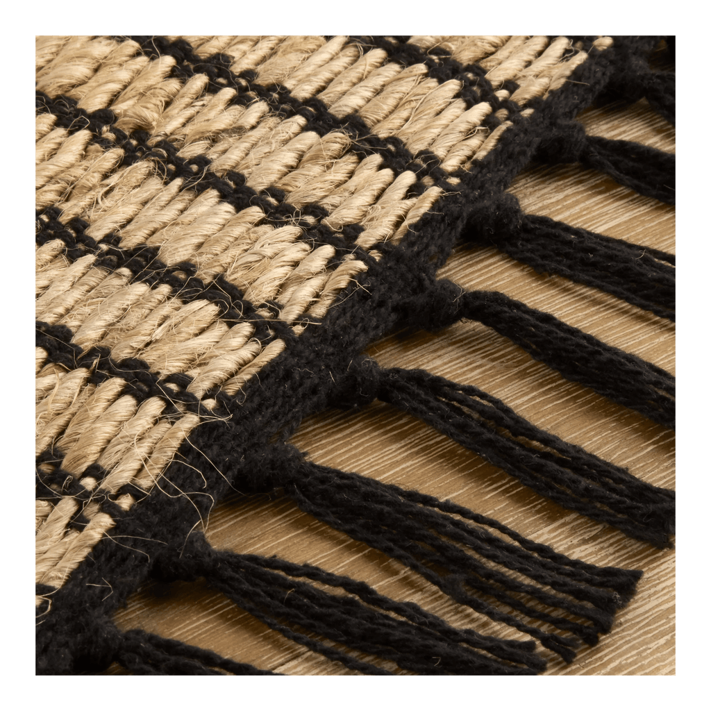 Black & Natural Table Runner