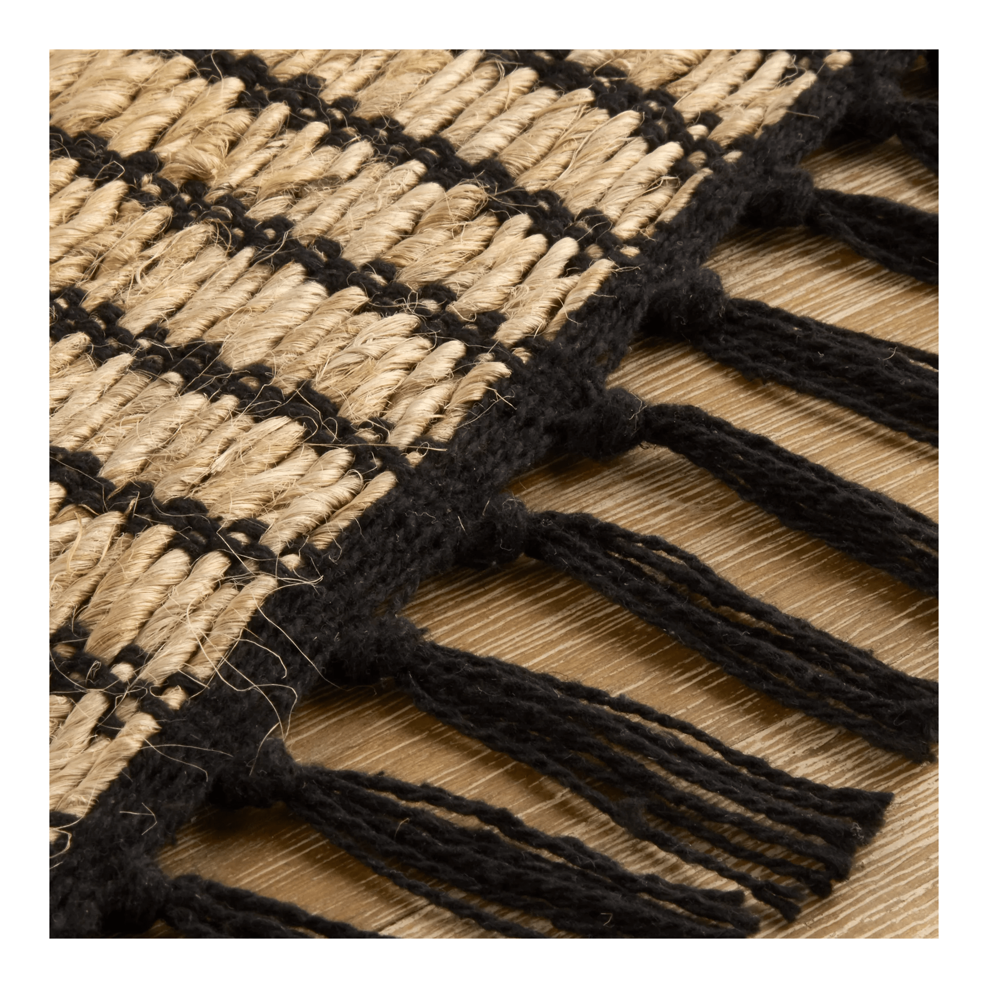 Black & Natural Table Runner