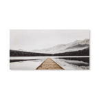 Dock with Mountain View Printed Canvas