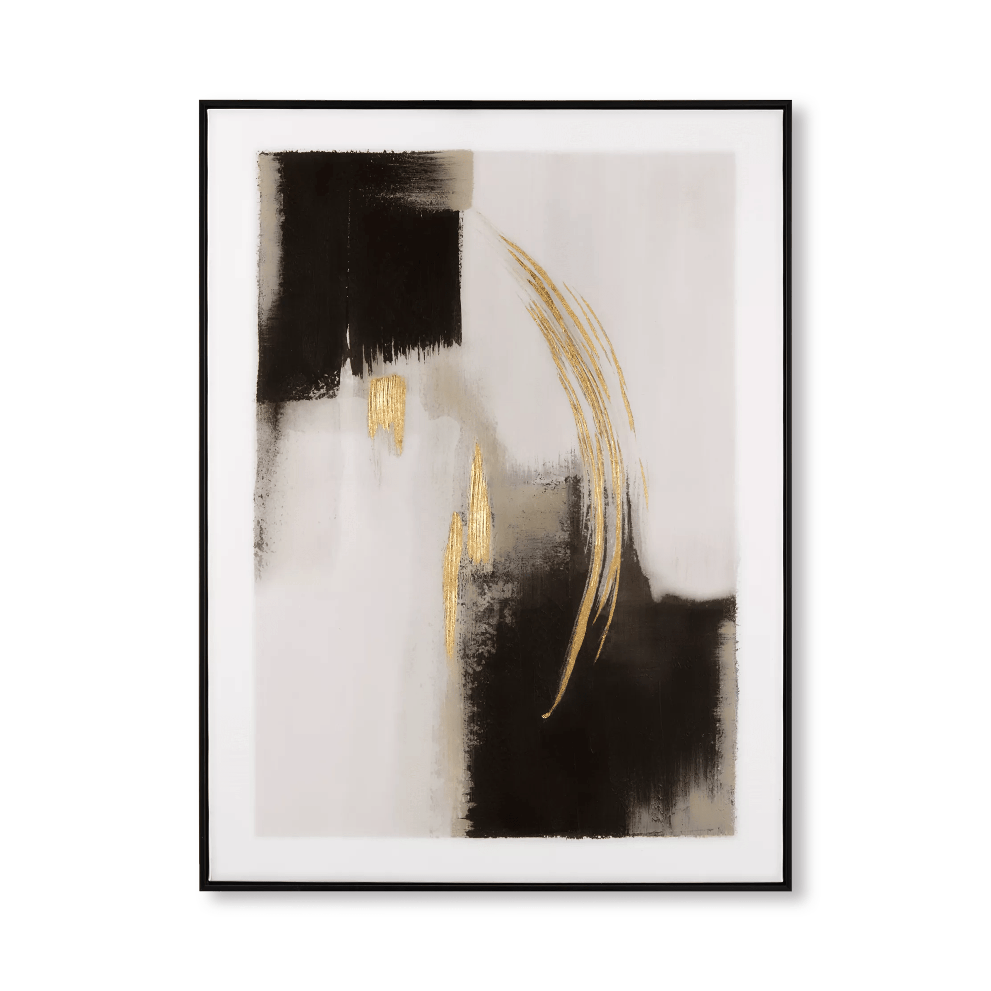 Gold Abstract Printed Framed Art