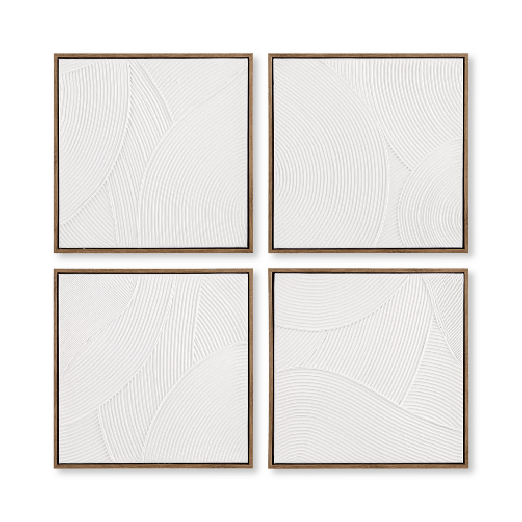 Set of 4 Oil Painted Abstract Framed Art