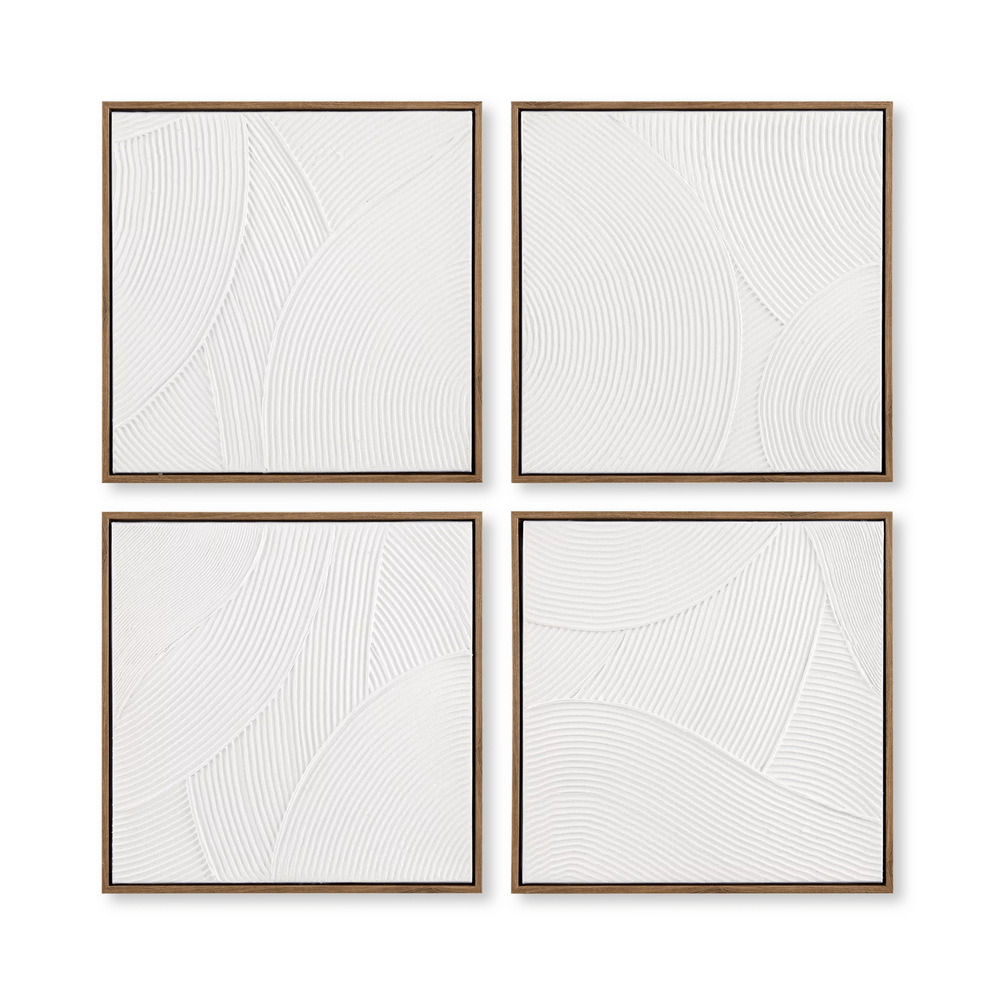 Set of 4 Oil Painted Abstract Framed Art