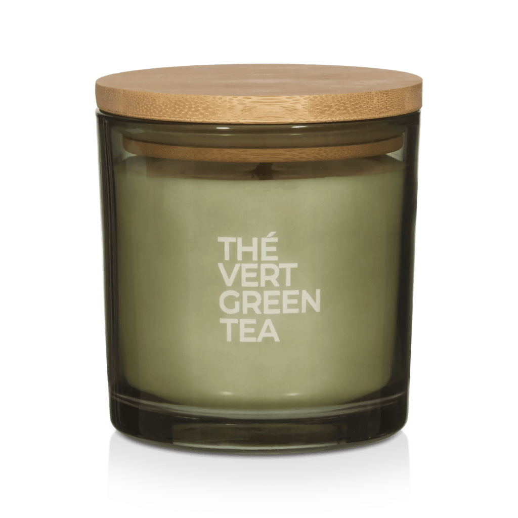 Bouclair Green Tea Candle with Wooden Lid