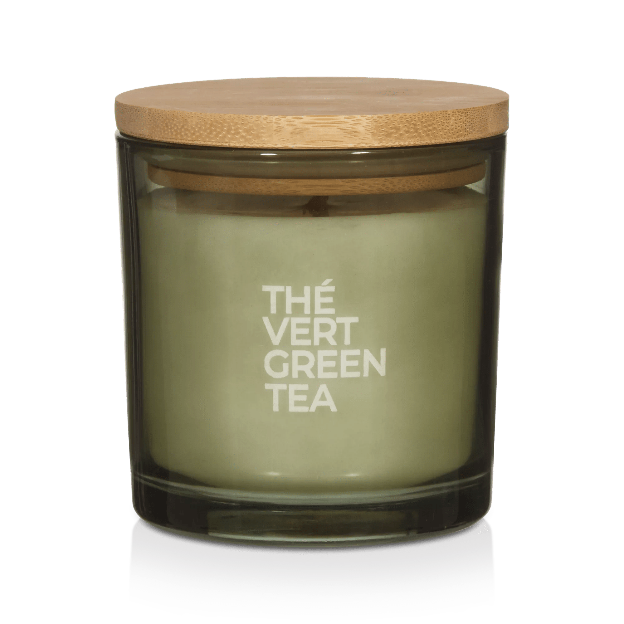 Bouclair Green Tea Candle with Wooden Lid