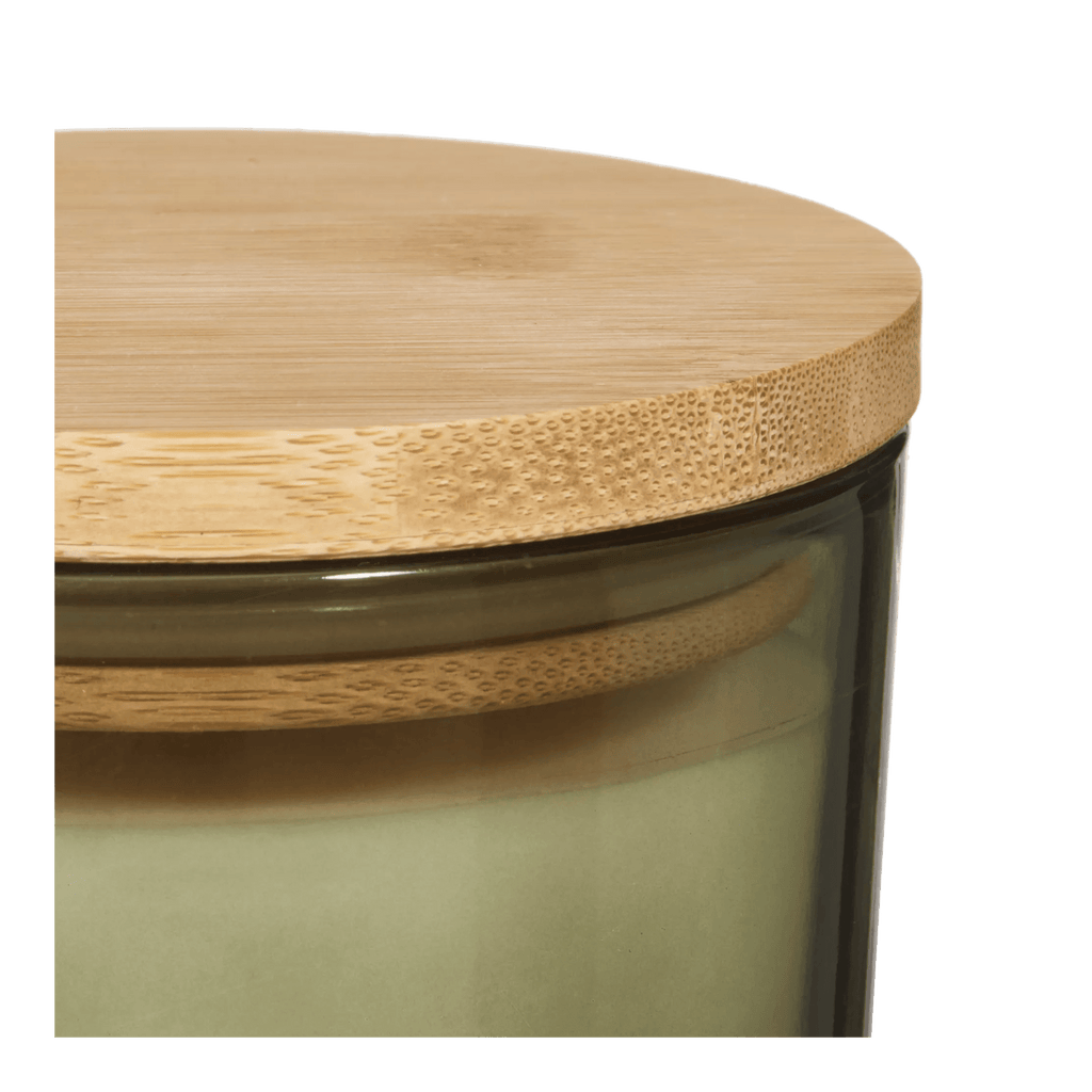 Bouclair Green Tea Candle with Wooden Lid