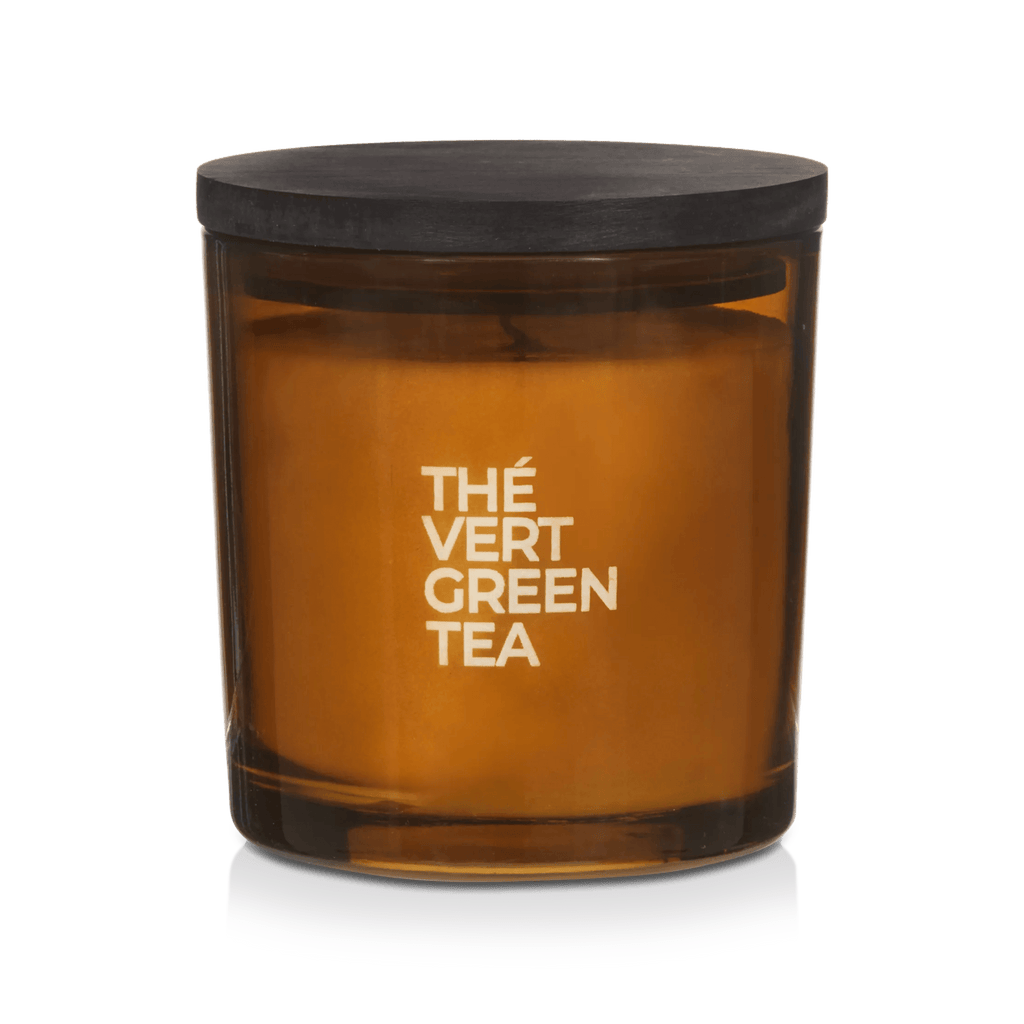 Bouclair Green Tea Candle with Wooden Lid