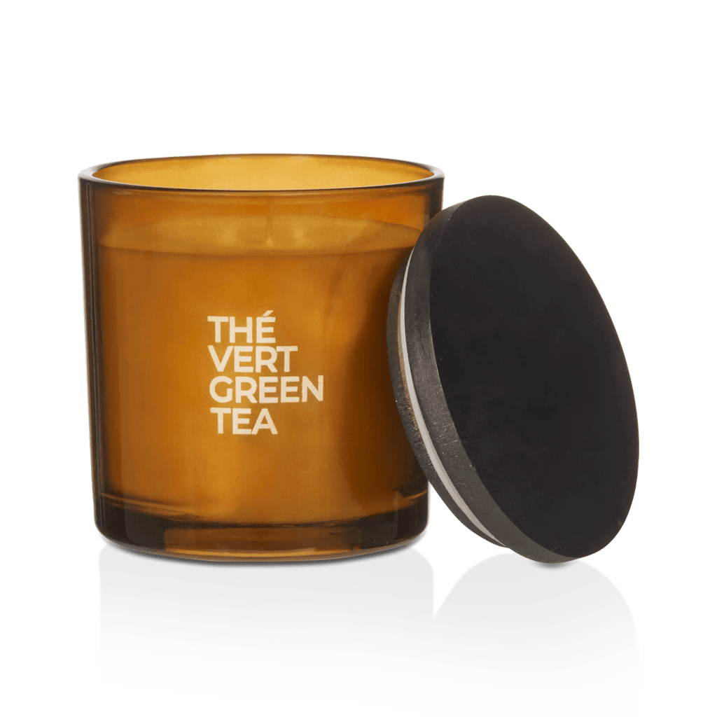 Bouclair Green Tea Candle with Wooden Lid