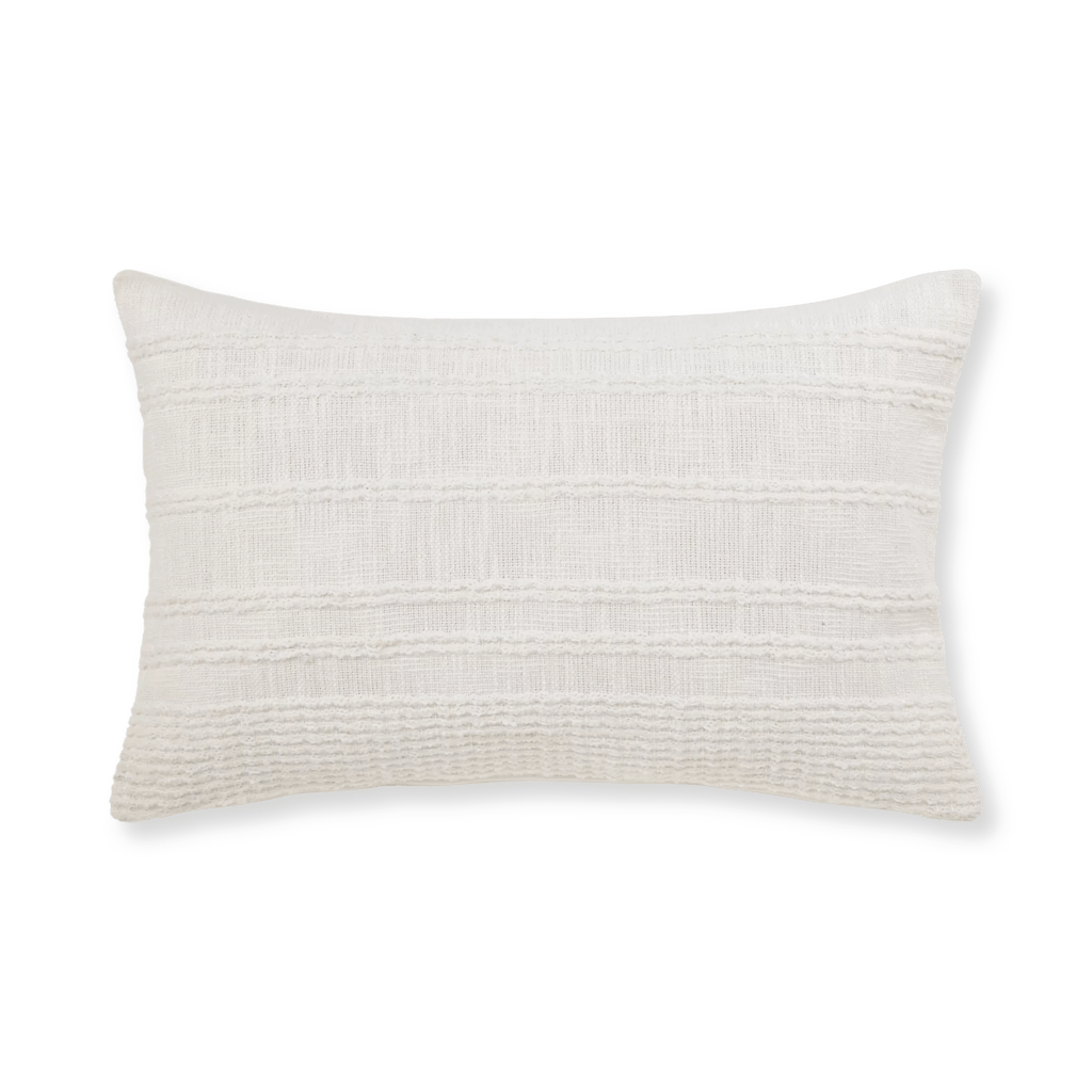 White Lindy Lumbar Decorative Pillow