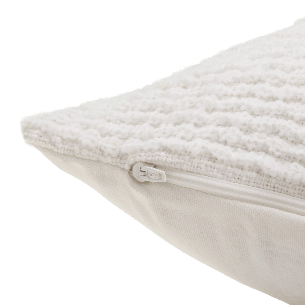 White Lindy Lumbar Decorative Pillow