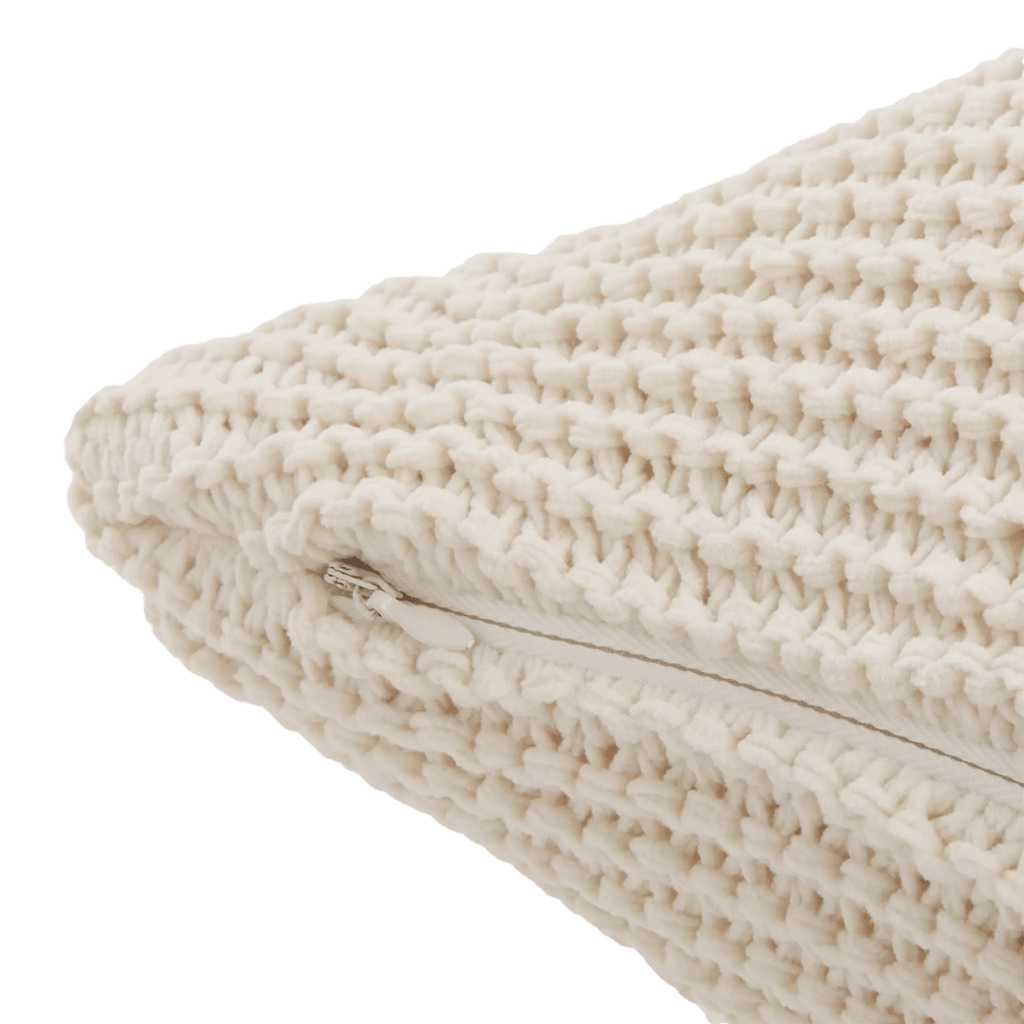 White Lonny Knit Throw Pillow