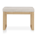 Fabric and Natural Wood Bench