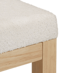 Fabric and Natural Wood Bench