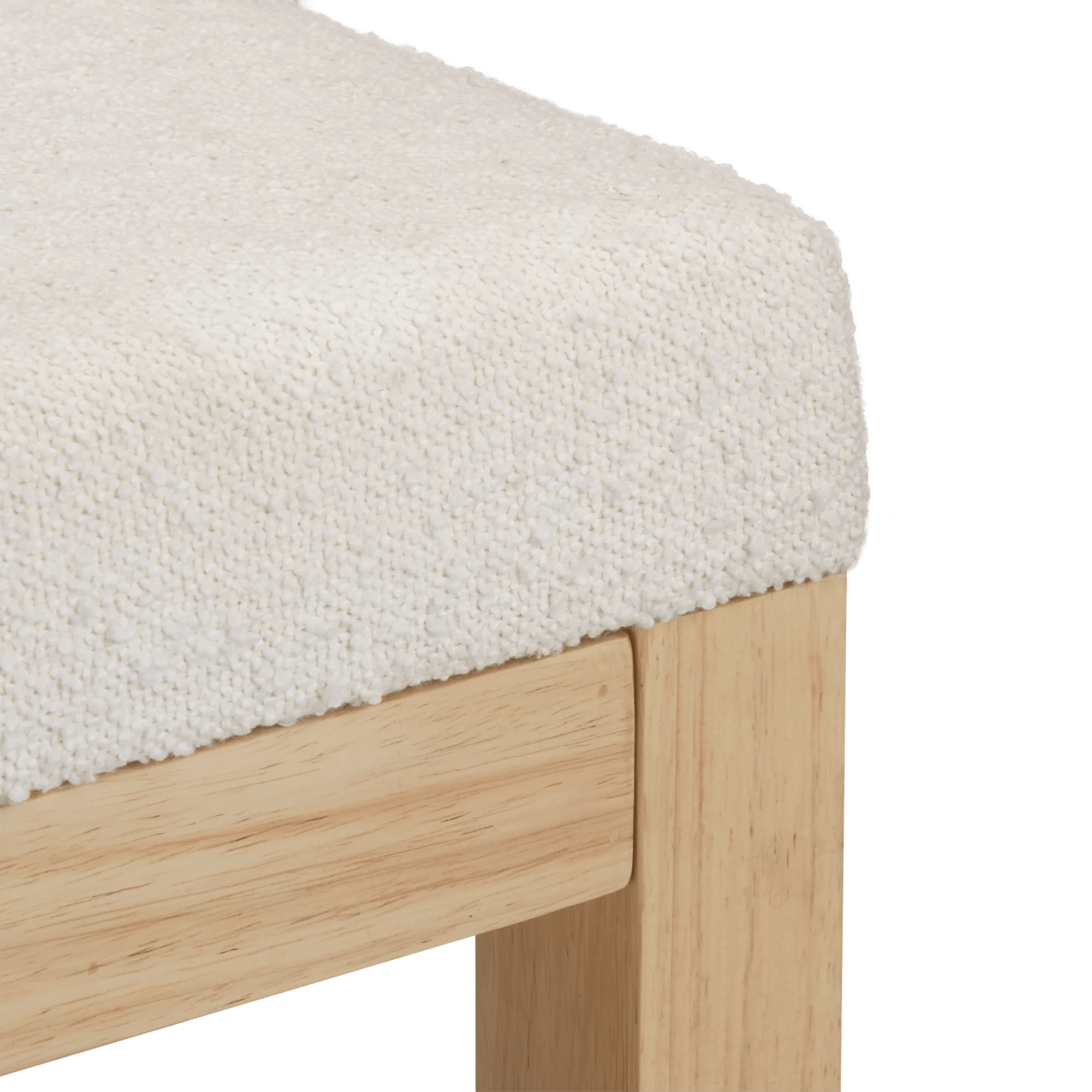 Fabric and Natural Wood Bench