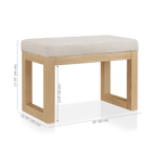 Fabric and Natural Wood Bench