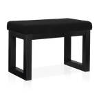 Black Fabric and Wood Bench