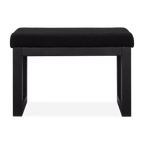 Black Fabric and Wood Bench