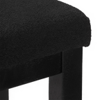 Black Fabric and Wood Bench