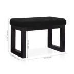 Black Fabric and Wood Bench