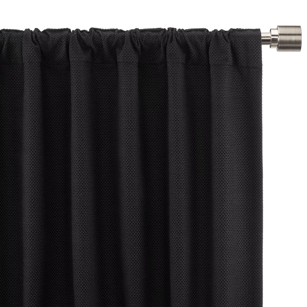 Black Ortega Blackout Back-Tab Curtain