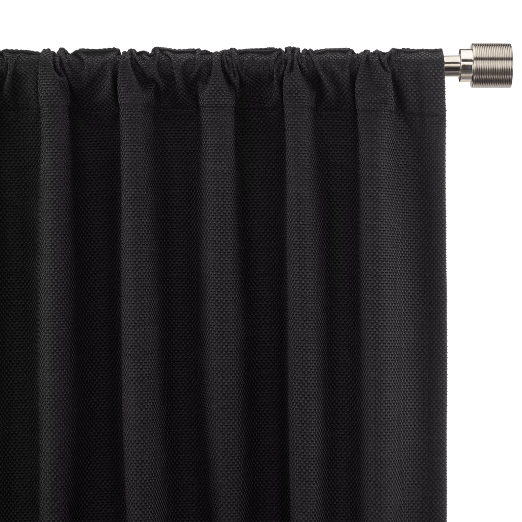 Black Ortega Blackout Back-Tab Curtain