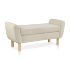 Fabric and Wood Bench