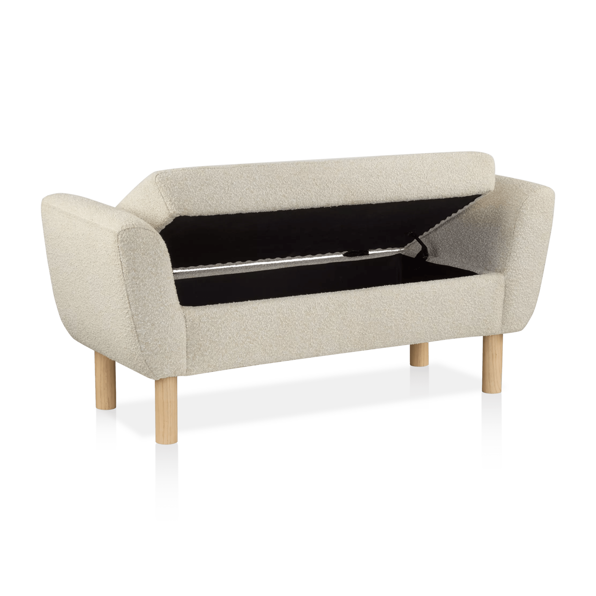 Fabric and Wood Bench