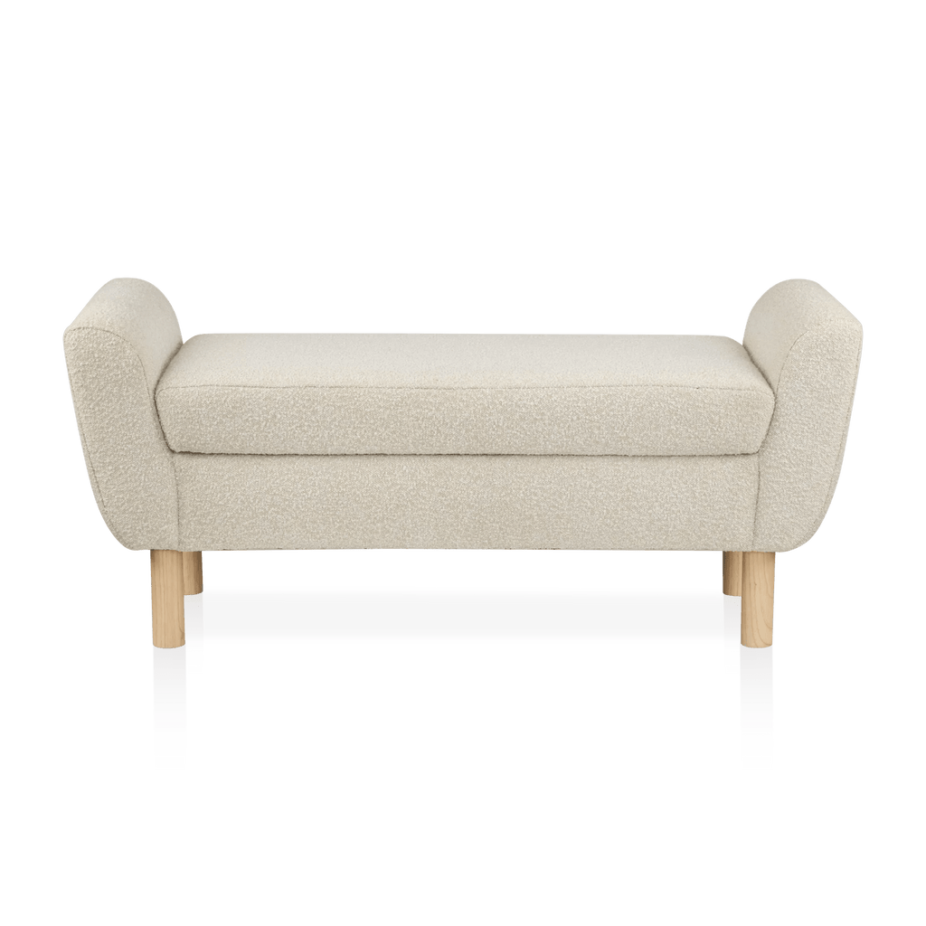 Fabric and Wood Bench