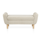 Fabric and Wood Bench