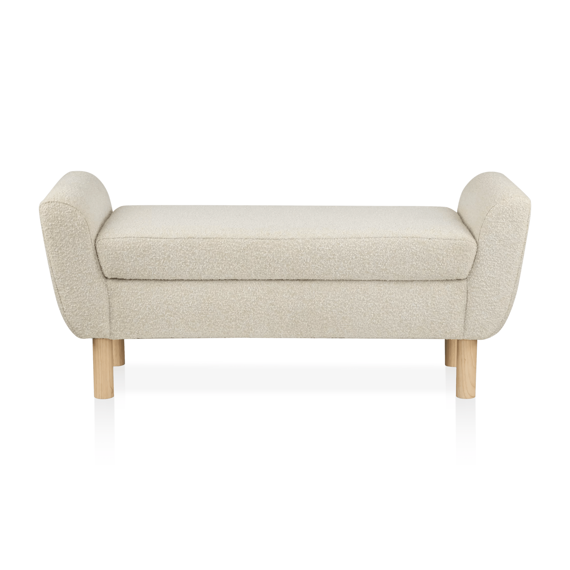 Fabric and Wood Bench