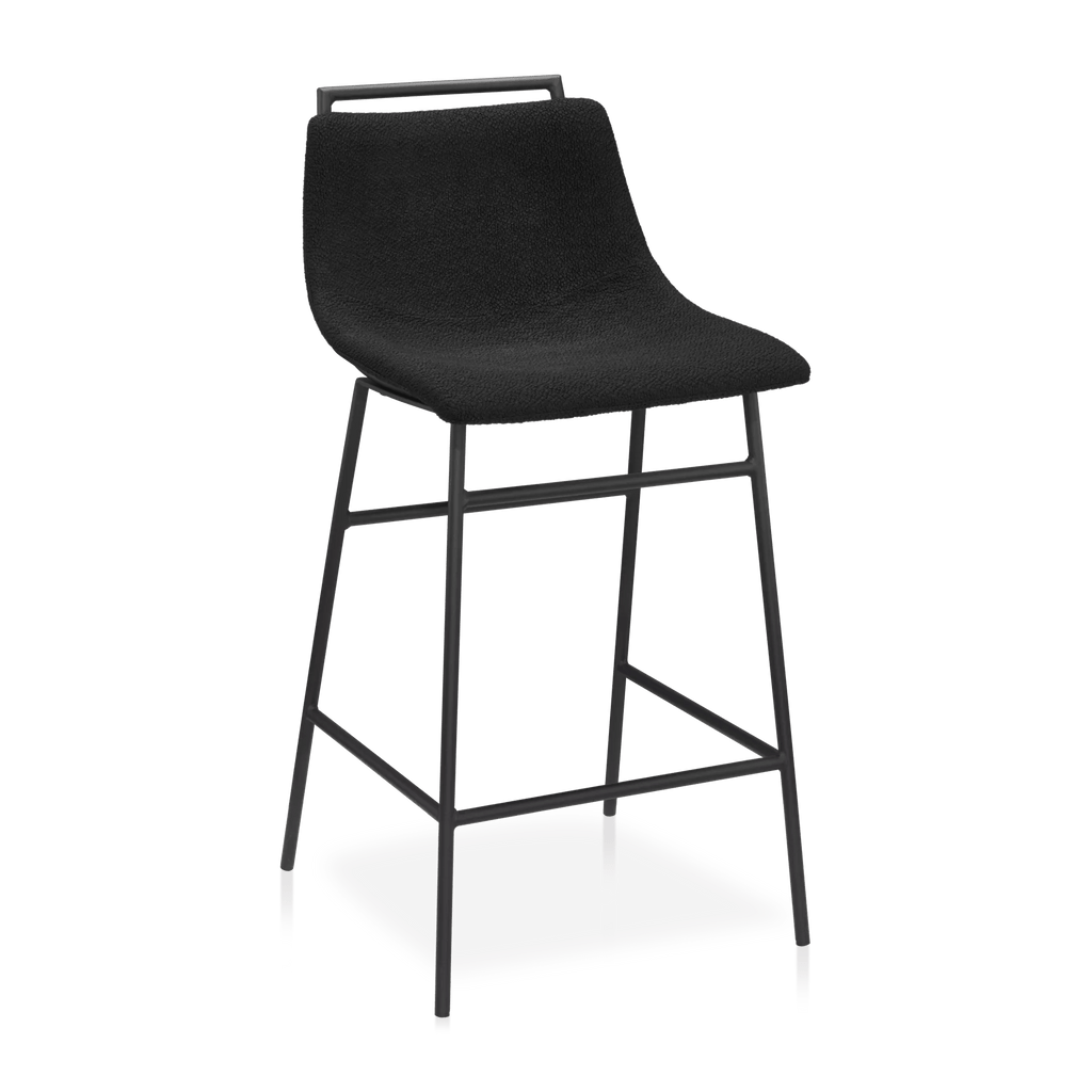 Fabric and Metal Counter Stool