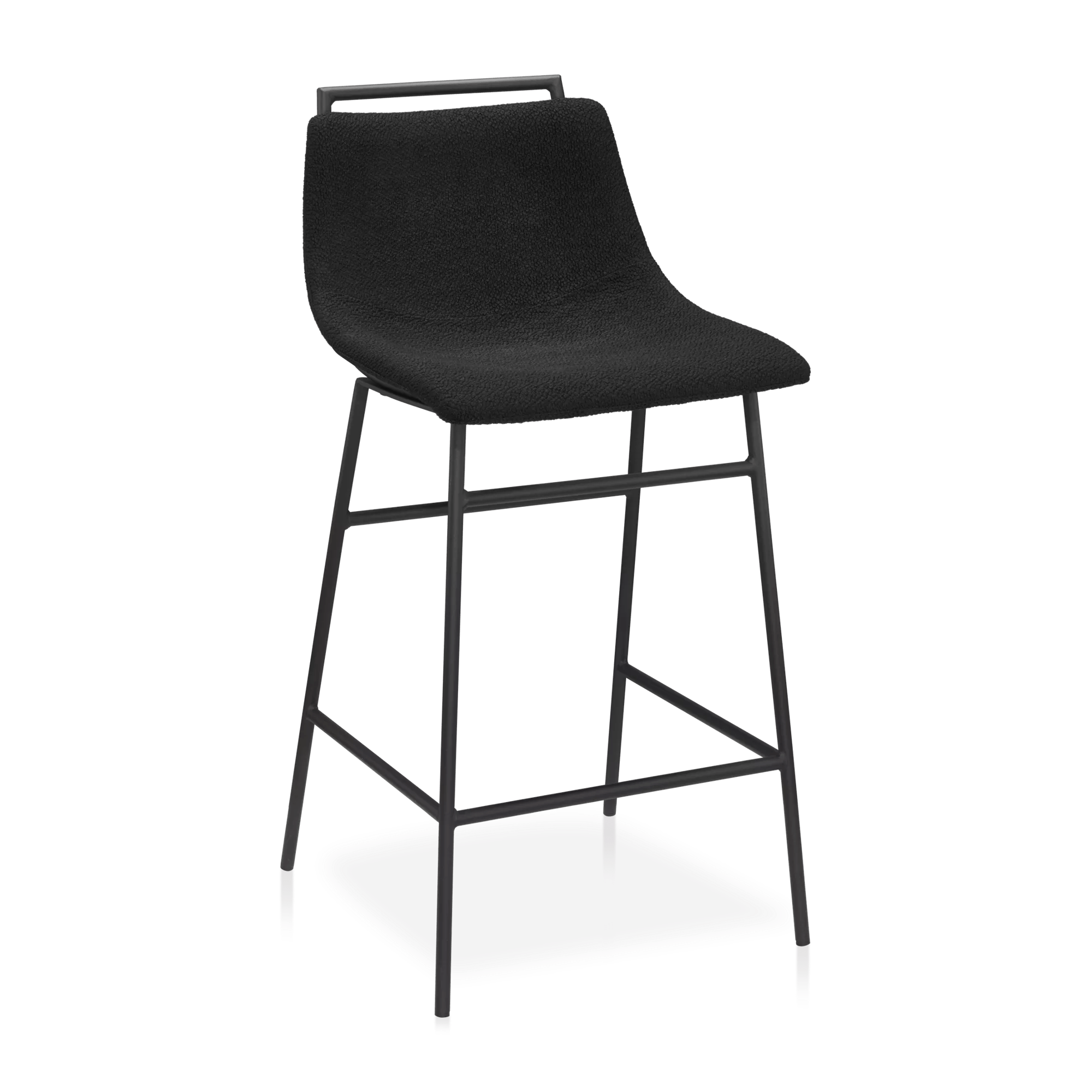 Fabric and Metal Counter Stool