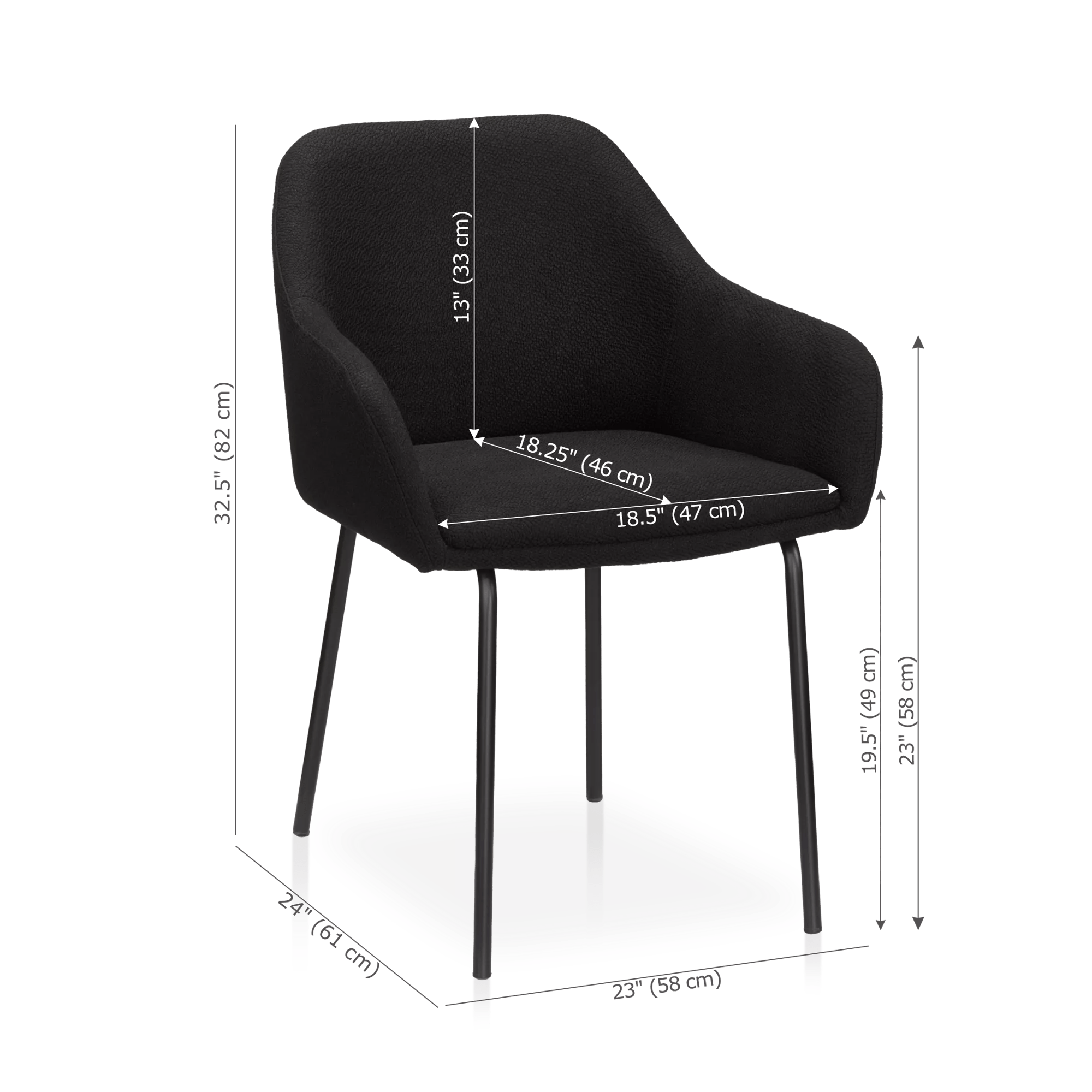 Fabric and Metal Dining Chair