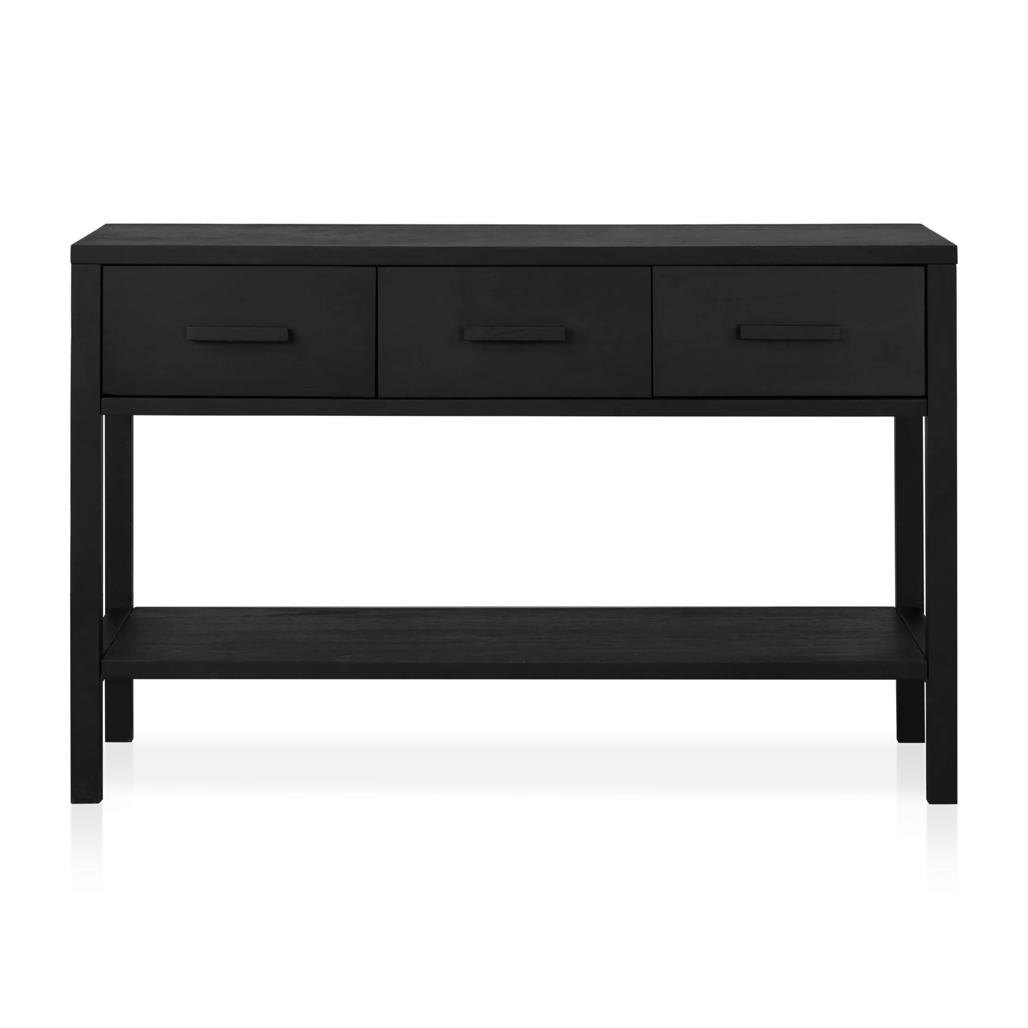 Black Veneer 3-Drawer Console