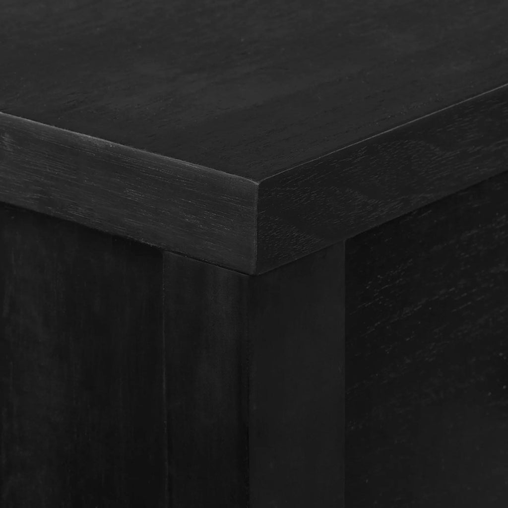 Black Veneer 3-Drawer Console