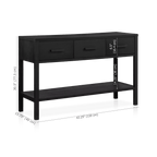 Black Veneer 3-Drawer Console