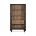 Black Wooden Buffet with Glass Doors